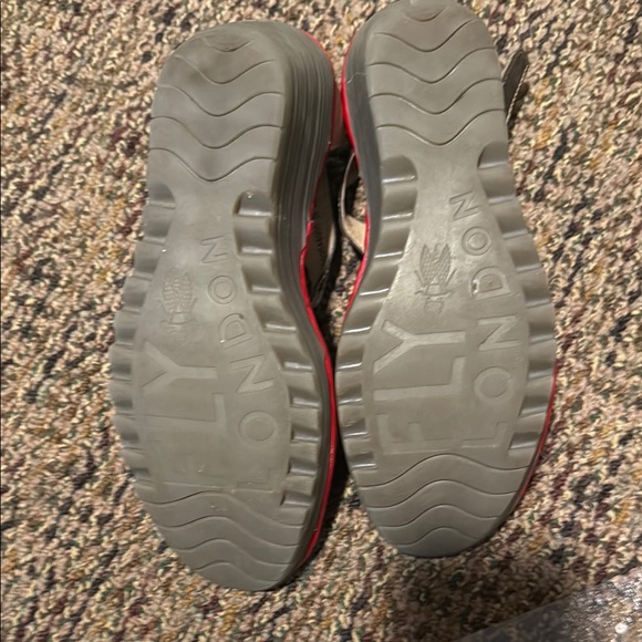 Fly London Tan and Black Strappy Sandals - Picture 5 of 6